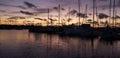 Scenery clouds water boats morning sails