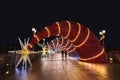 Scenery of the festival Journey to Christmas at the Patriarchal bridge in Moscow,