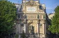 Scenery of the fountain monument of St. Michael in the Parisian city, it is a monument located on the banks of the Seine River