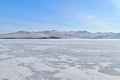 Winter Landscape of Frozen Lake Baikal from Ogoy Island in Siberia, Russia Royalty Free Stock Photo