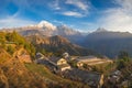 Scenery of ghandruk village near pokhara in nepal Royalty Free Stock Photo