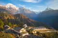 Scenery of ghandruk village near pokhara in nepal Royalty Free Stock Photo