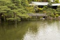 The scenery of Japanese garden with the pone. Royalty Free Stock Photo