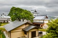 Scenery of the Kanazawa castle park in Kanazawa, Japan. Traditional japanese castle with garden, japanese culture. Royalty Free Stock Photo