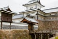 Scenery of the Kanazawa castle park in Kanazawa, Japan. Traditional japanese castle with garden, japanese culture. Royalty Free Stock Photo