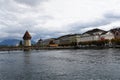 Scenery of Kapell Bridge in Luzern - Switzerland Royalty Free Stock Photo