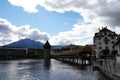 Scenery of Kapell Bridge in Luzern - Switzerland Royalty Free Stock Photo