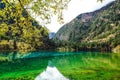 Scenery Of Lake in Forest with Colorful Leafs and Mountain in Autumn Royalty Free Stock Photo