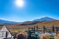 Scenery landscape on the Mount Aso highland in Aso Kuju National Park Royalty Free Stock Photo