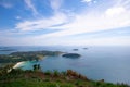 Scenery landscape view Phahindum view point popular landmark in Phuket Thailand Viewpoint to see promthep cape, Naiharn beach and