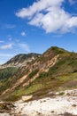 View of the beautiful Mt. Yokote of Shiga Kogen in autumn. Royalty Free Stock Photo