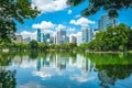 Scenery of Lumphini Park at Bangkok, Thailand