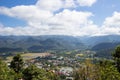 The scenery of Mae Hong Son town,Chong Kham Lake,the airport and forested hills of Burma as seen from Wat Phra That Doi Kong Mu,Ma Royalty Free Stock Photo