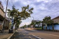 Scenery of main road in Purwokerto Royalty Free Stock Photo