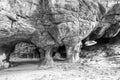 Scenery at the main Stadsaal Cave. Monochrome