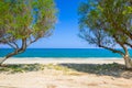 Scenery of Maleme beach on Crete Royalty Free Stock Photo
