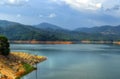 Scenery of man made lake at Sungai Selangor dam during midday Royalty Free Stock Photo