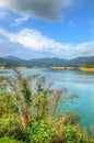 Scenery of man made lake at Sungai Selangor dam during midday Royalty Free Stock Photo