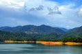 Scenery of man made lake at Sungai Selangor dam during midday Royalty Free Stock Photo