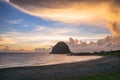 Scenery of Mantou Rock located in Lanyu at dusk Royalty Free Stock Photo