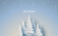 Scenery Merry Christmas and New Year on holidays background with forest winter snowflakes season landscape.Creative graphic Royalty Free Stock Photo