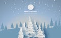 Scenery Merry Christmas and New Year on holidays background with forest winter snowflakes season landscape.Creative snowfall and Royalty Free Stock Photo