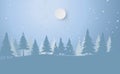 Scenery Merry Christmas and New Year on holidays background with forest winter snowflakes season landscape.Creative snowfall and Royalty Free Stock Photo