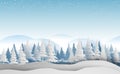 Scenery Merry Christmas and New Year on holidays landscape with forest winter snowflakes season landscape.Creative design paper Royalty Free Stock Photo