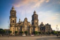 Mexico City Metropolitan Cathedral in Mexico at dusk Royalty Free Stock Photo