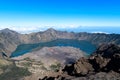 Scenery of Mount Rinjani, active volcano and crater lake from the summit, Lombok - Indonesia Royalty Free Stock Photo