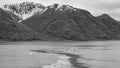 scenery mountain landscape with snowy peaks. scenery landscape of mountain in alaska. Royalty Free Stock Photo