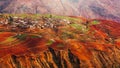 Scenery of mountains terraces views or Dongchuan Red Land