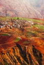 Scenery of mountains terraces views or Dongchuan Red Land