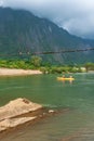 Scenery of Nam Song River in the morning Royalty Free Stock Photo