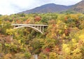 Scenery of Naruko gorge, Miyagi Prefecture, Japan in autumn season Royalty Free Stock Photo