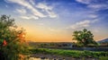 Scenery of northern China under the setting sun