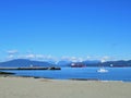 Scenery of Northshore mountains and sea at Jericho Beach, Vancouver, April 2018