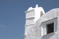 Scenery of the old church bell tower touching the sky in the Greek island of Folegandros Royalty Free Stock Photo