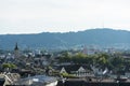 Scenery of old town of Zurich, Switzerland from University hill in summer