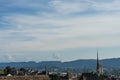 Scenery of old town of Zurich, Switzerland from University hill in summer Royalty Free Stock Photo