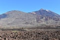 Scenery with Pico Viejo Volcano Mountain and famous volcano Pico del Teide in Tenerife, Europe Royalty Free Stock Photo
