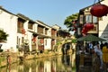 The scenery of Shantang street at Suzhou, China in spring. Royalty Free Stock Photo