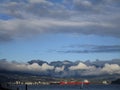 Scenery of sky, clouds and Northshore mountains on a late winter afternoon, Vancouver, 2018