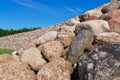 Scenery of stones in Koknese in the park Garden of Destinies in Latvia. 18 July 2017 Royalty Free Stock Photo