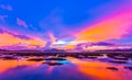 scenery sunrise above the coral reef Royalty Free Stock Photo