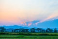 scenery sunrise above mountain on Doi Mae Salong Royalty Free Stock Photo