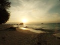 Scenery of sunset at beach in marine park Redang island