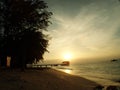 Scenery of sunset at beach in marine park Redang island