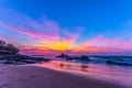 scenery sunset on the rock at Pilay Natai beach