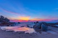 scenery sunset on the rock at Pilay Natai beach